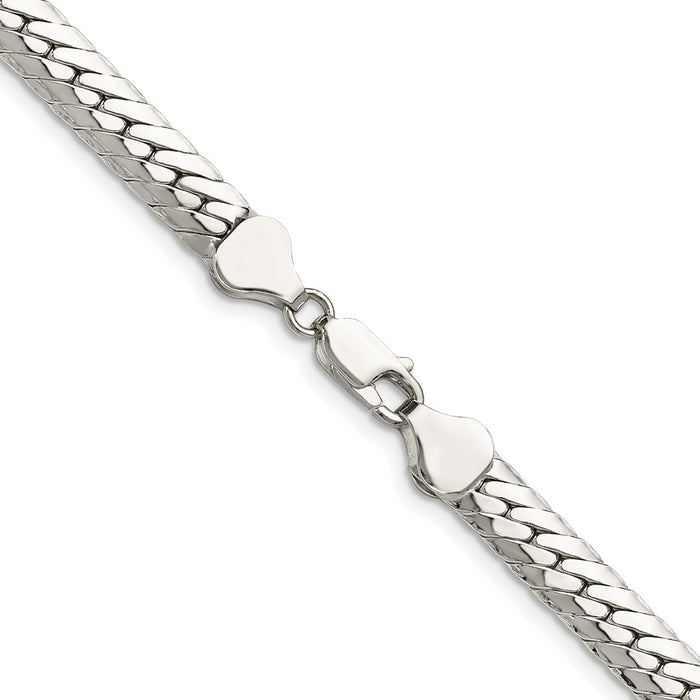 Buy High-Quality 6.25mm Polished Sterling Silver Double Oval Flat Chain - Stylish Value!-3