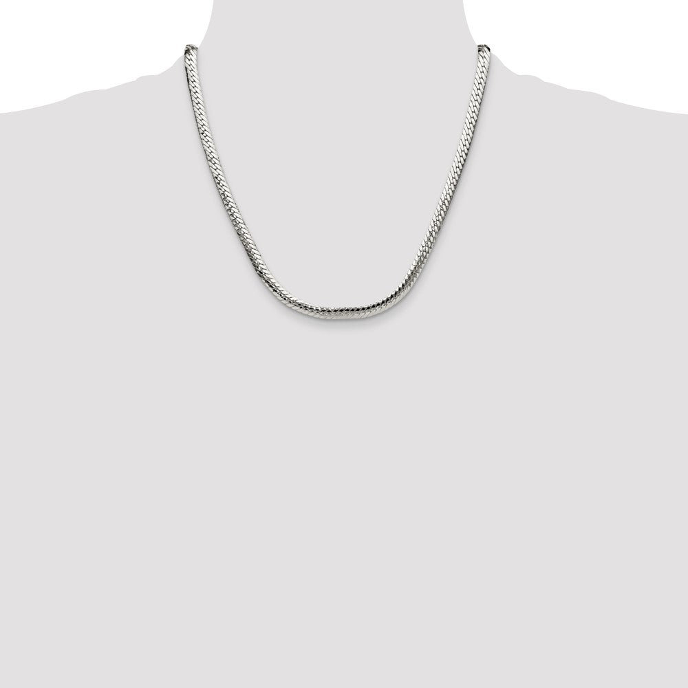Buy High-Quality 6.25mm Polished Sterling Silver Double Oval Flat Chain - Stylish Value!