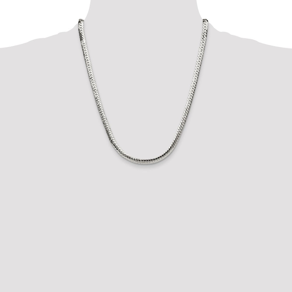 Buy Stylish Polished Sterling Silver 6.25mm Double Oval Flat Chain - Luxury Value