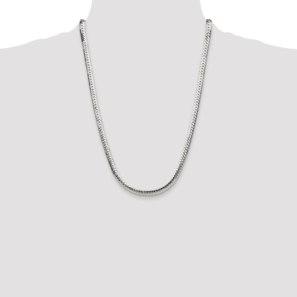 High-Quality Polished Sterling Silver 6.25mm Double Oval Flat Chain - Stylish Value
