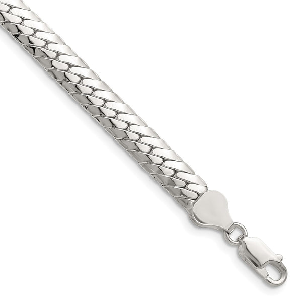 Polished Sterling Silver 6.25mm Double Oval Flat Chain - Style GR1-1030585