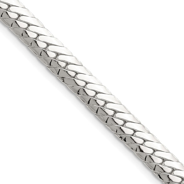 Polished Sterling Silver 6.25mm Double Oval Flat Chain - Style GR1-1033279