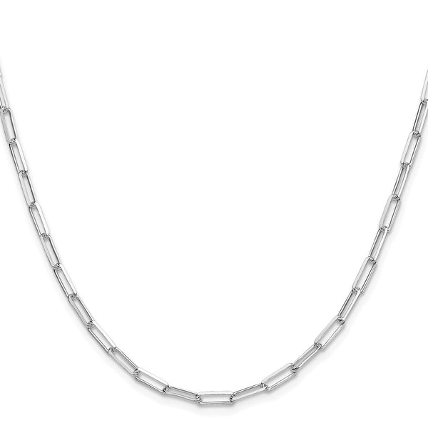 Rhodium-Plated Sterling Silver 3.1mm Double Paperclip Necklace