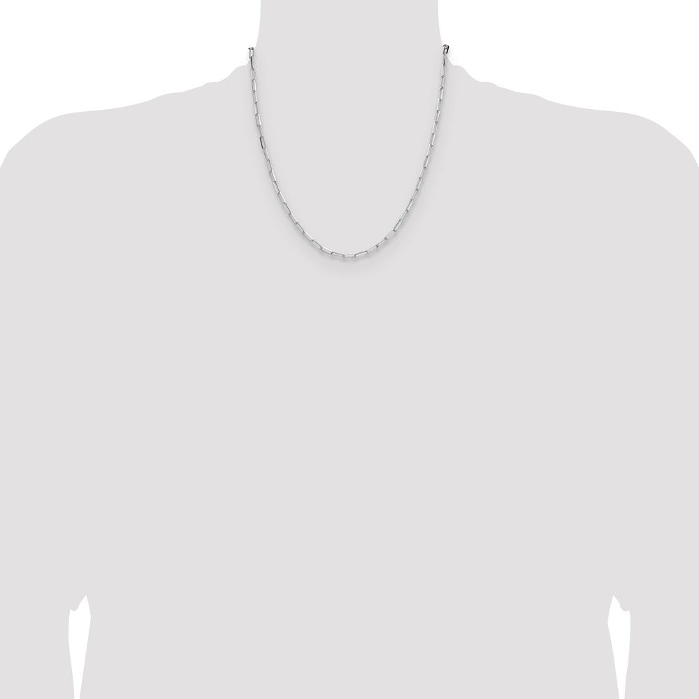 Buy Stylish Rhodium-Plated Sterling Silver 3.1mm Paperclip Necklace - Luxury Value