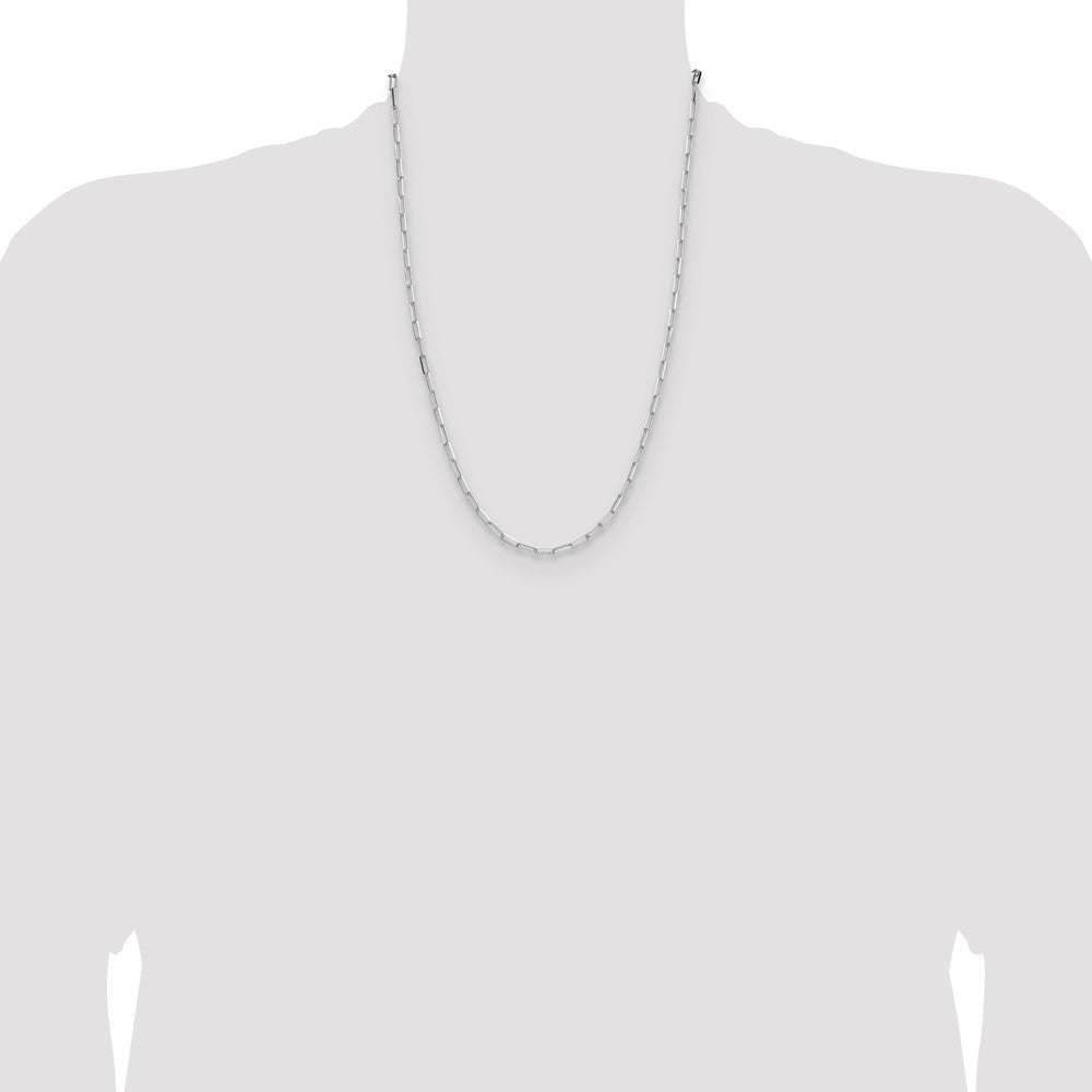 Exclusive Rhodium-Plated Sterling Silver 3.1mm Double Paperclip Necklace