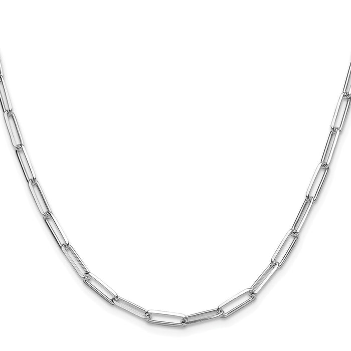 Buy Stylish Rhodium-Plated Sterling Silver 3.5mm Double Paperclip Necklace-2