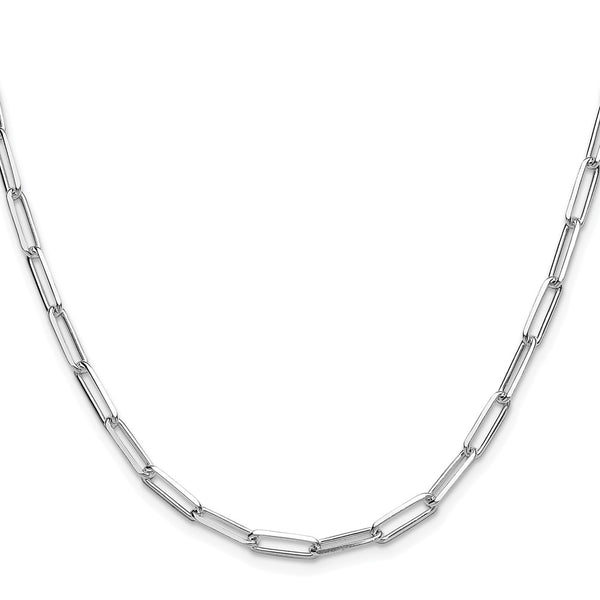 Rhodium-Plated Sterling Silver 3.5mm Paperclip Necklace