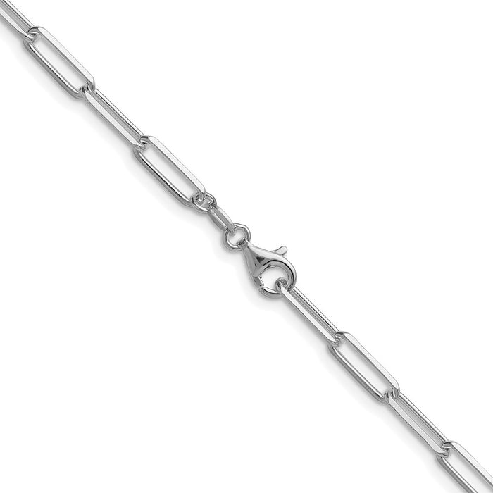 Buy Stylish Rhodium-Plated Sterling Silver 3.5mm Double Paperclip Necklace-3