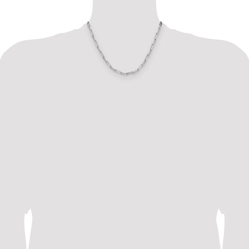 Buy Stylish Rhodium-Plated Sterling Silver 3.5mm Double Paperclip Necklace
