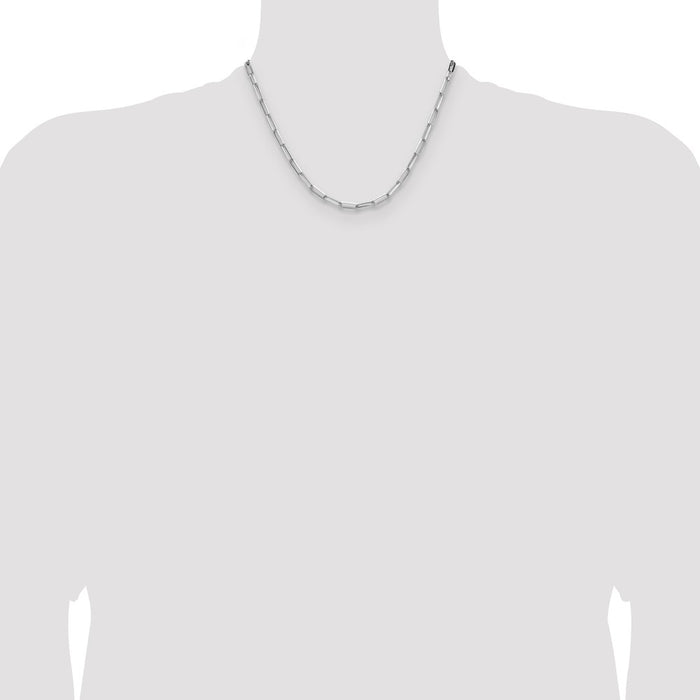Buy Stylish Rhodium-Plated Sterling Silver 3.5mm Double Paperclip Necklace-4