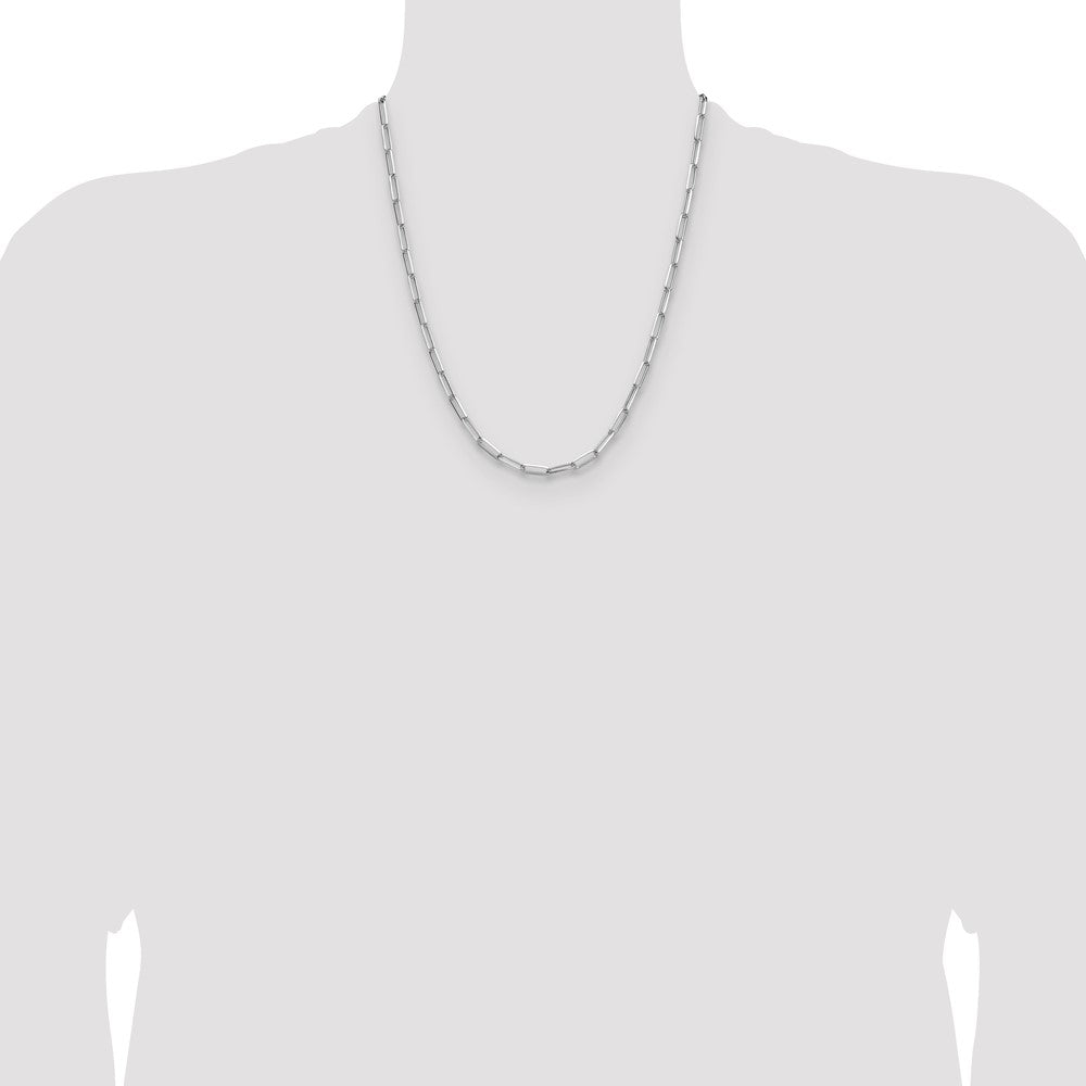 Buy Stylish Rhodium-Plated Sterling Silver 3.5mm Double Paperclip Necklace