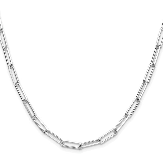 Buy Stylish Rhodium-Plated Sterling Silver 4.4mm Double Paperclip Necklace