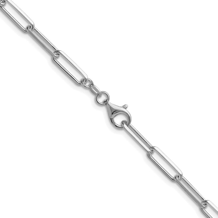 Buy Stylish Rhodium-Plated Sterling Silver 4.4mm Double Paperclip Necklace-3