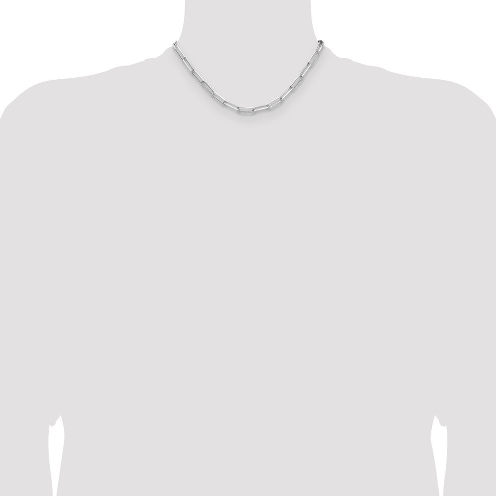 Buy Stylish Rhodium-Plated Sterling Silver 4.4mm Double Paperclip Necklace