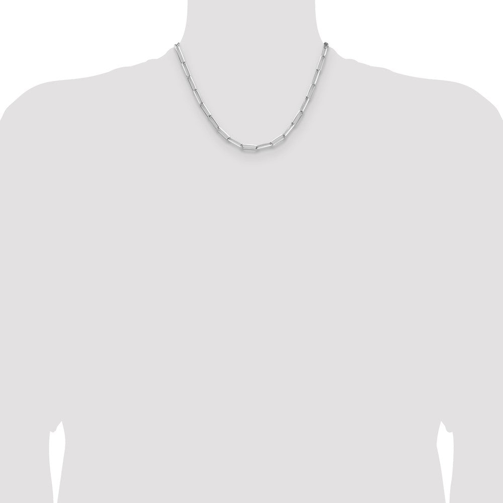 Buy Stylish Rhodium-Plated Sterling Silver 4.4mm Double Chain Necklace