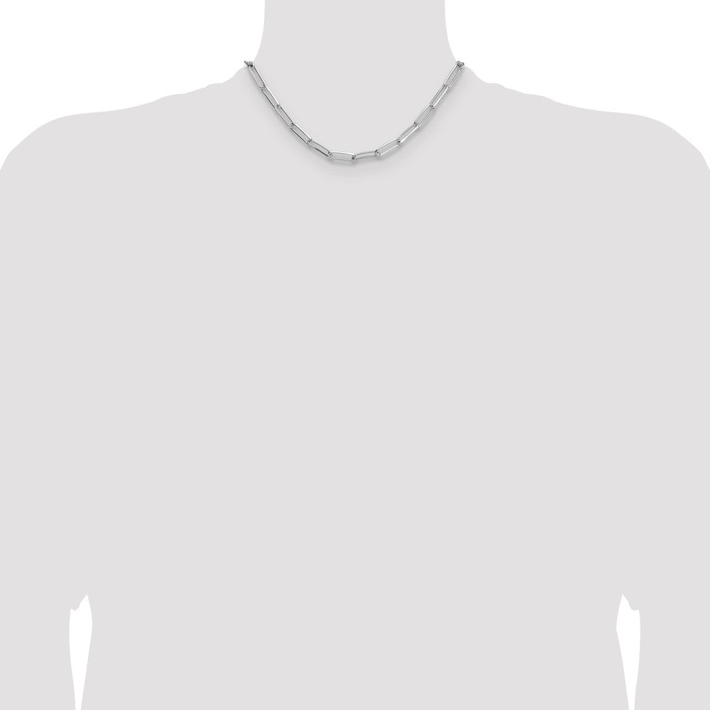 Buy Stylish Rhodium-Plated Sterling Silver 5.5mm Double Chain Necklace
