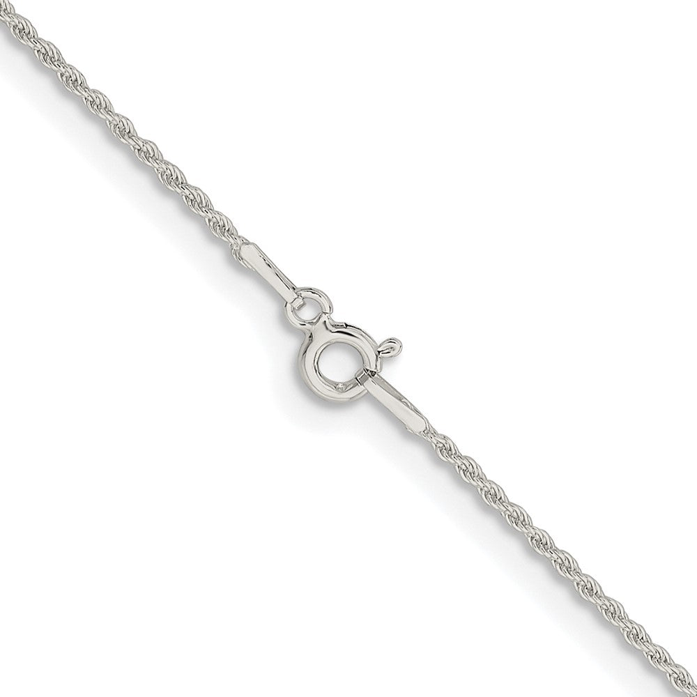 Buy Stylish 1.3mm Rhodium-Plated Solid Rope Chain in Sterling Silver - Value!