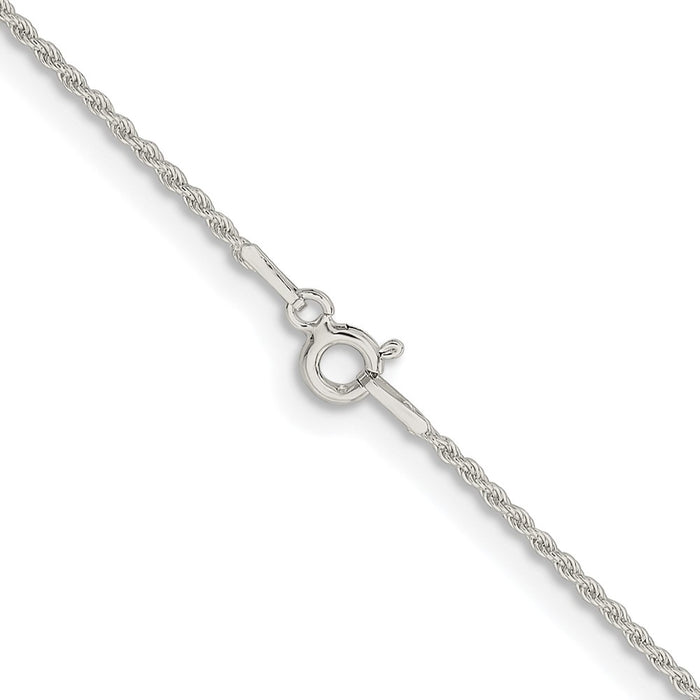 Buy Stylish 1.3mm Rhodium-Plated Solid Rope Chain in Sterling Silver-3