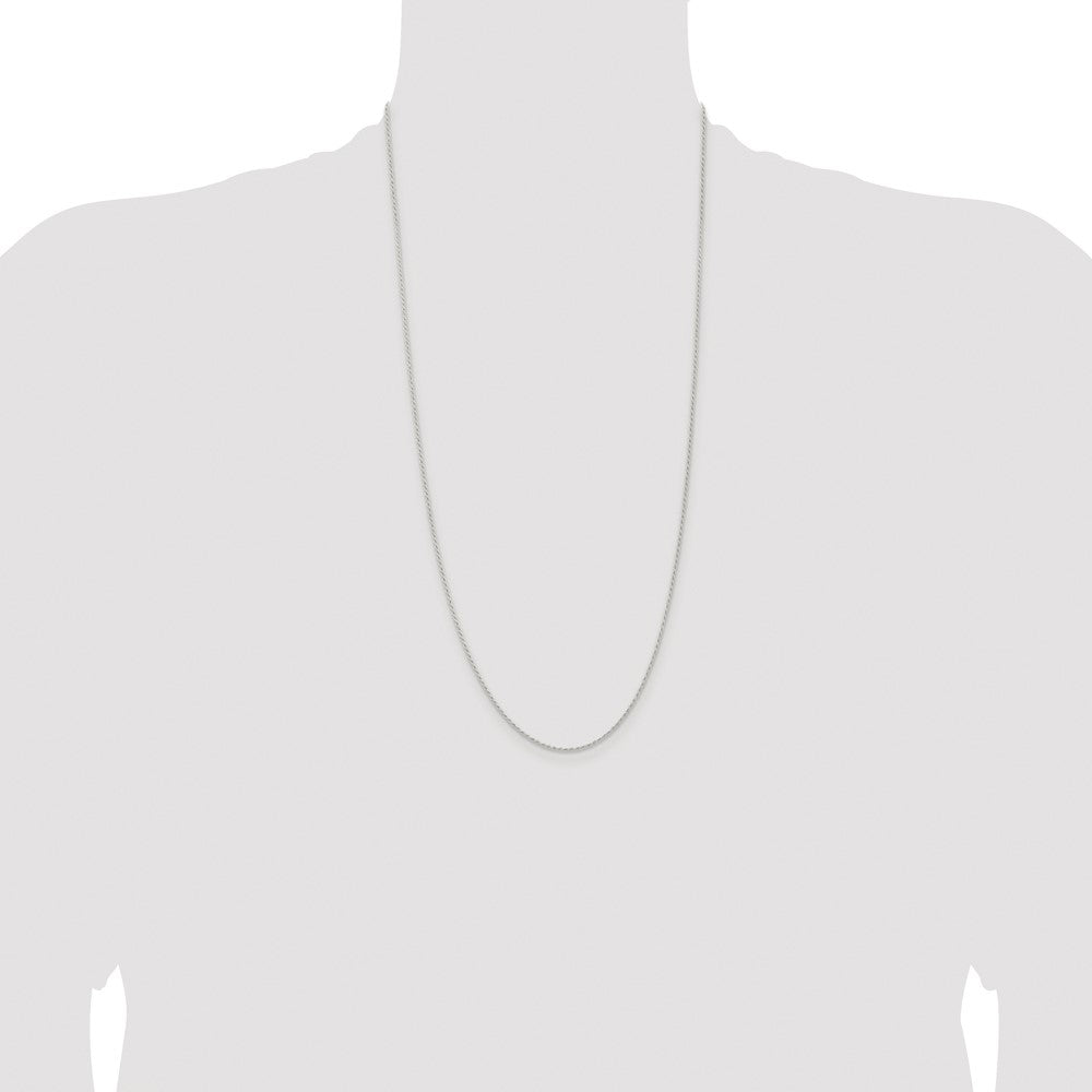 Buy Stylish 1.3mm Rhodium-Plated Solid Rope Chain in Sterling Silver