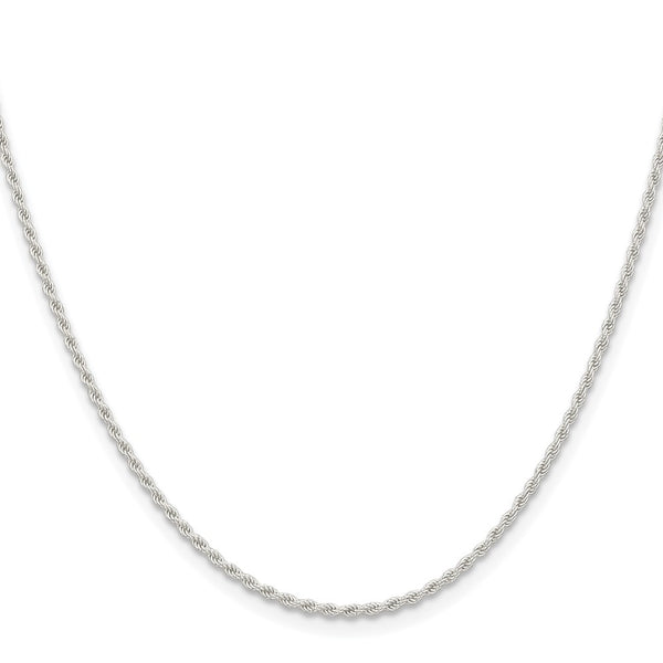 1.5mm Rhodium-Plated Solid Rope Chain in Sterling Silver