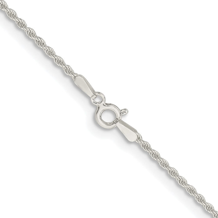 Buy Stylish 1.5mm Rhodium-Plated Solid Sterling Silver Rope Chain - Luxury Value-3