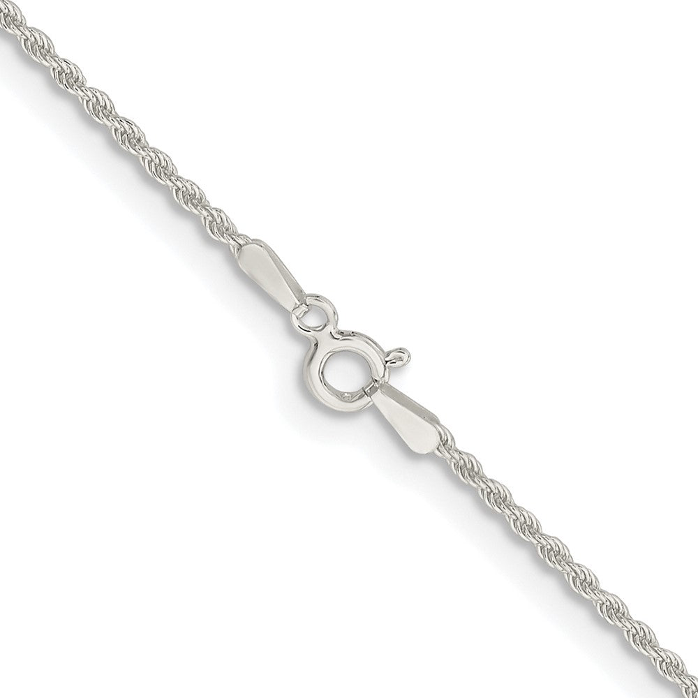 Buy Stylish Rhodium-Plated 1.5mm Solid Rope Chain in Sterling Silver - Affordable Luxury!