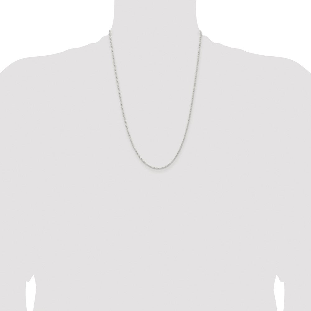 Buy Stylish 1.5mm Rhodium-Plated Solid Sterling Silver Rope Chain - Luxury Value