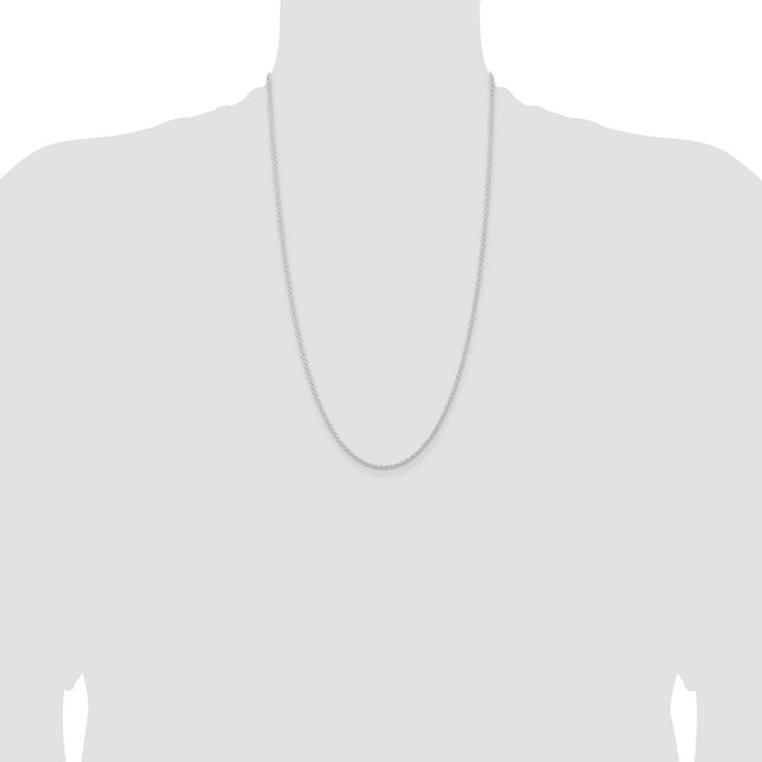 Buy Stylish 1.8mm Solid Sterling Silver Rope Chain - Luxury Quality Shines-4