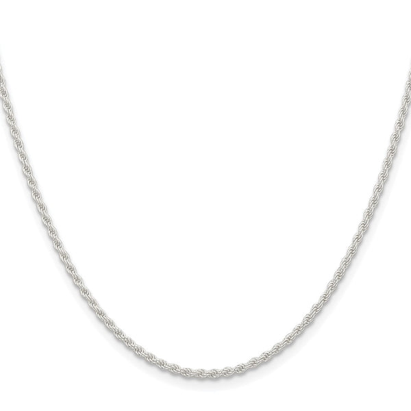 Rhodium-Plated 1.8mm Sterling Silver Rope Chain