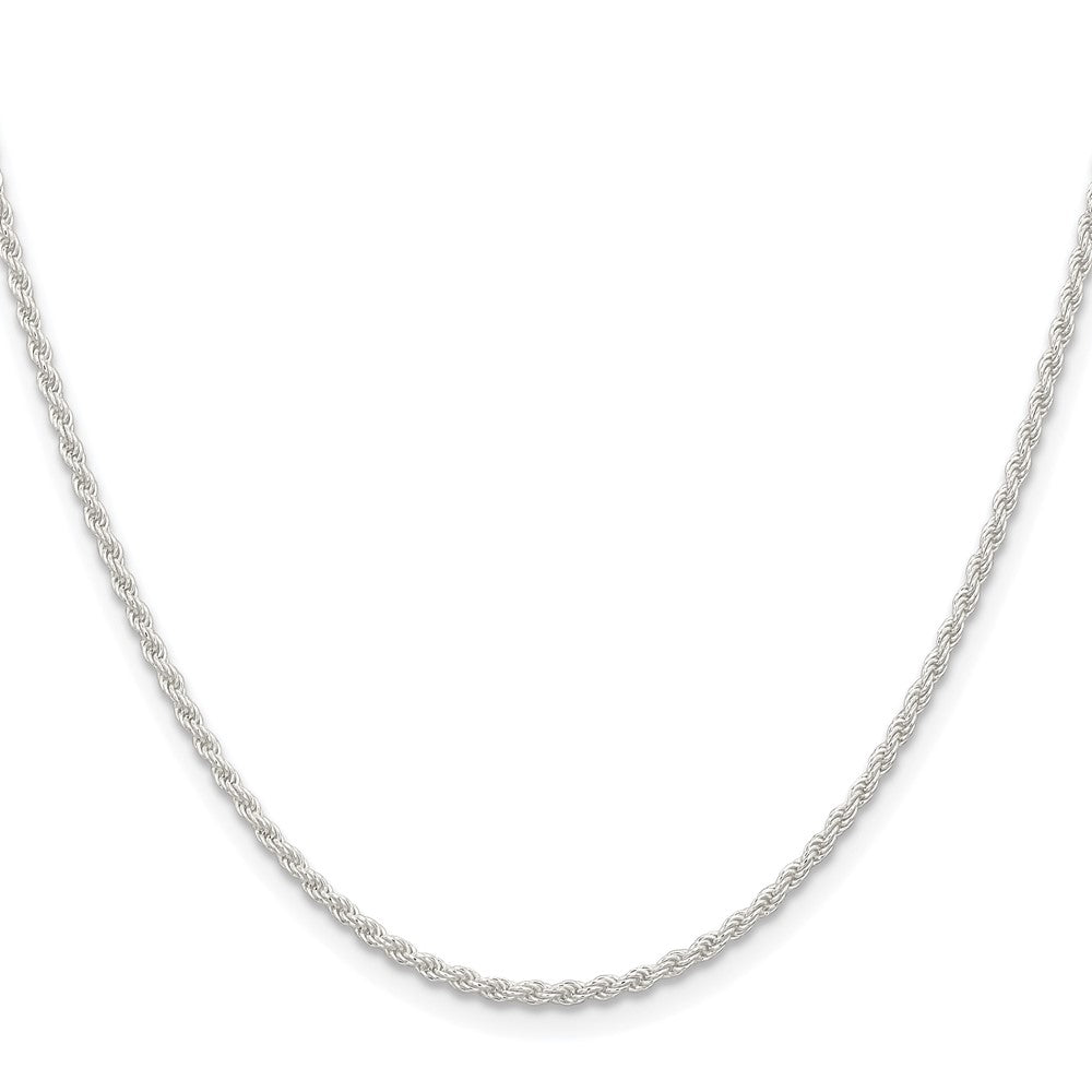Exclusive 1.8mm Rhodium-Plated Solid Rope Chain in Sterling Silver - Stylish Value