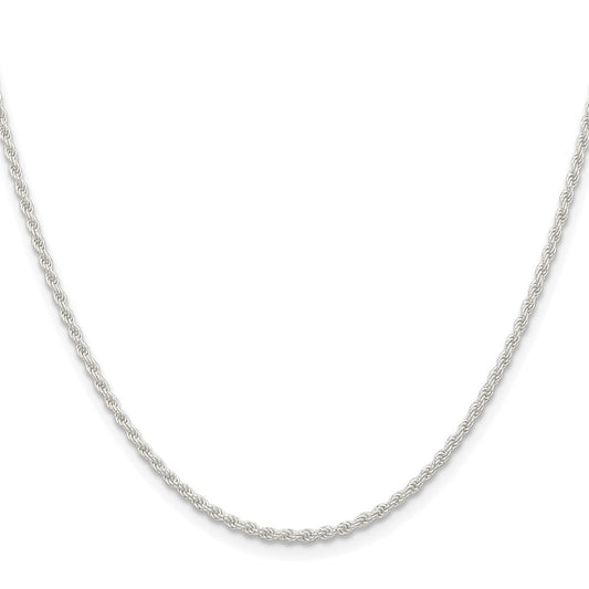 Buy Stylish 1.8mm Rhodium-Plated Solid Rope Chain in Sterling Silver