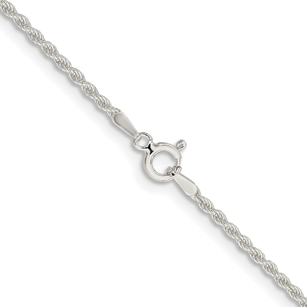 Exclusive 1.8mm Rhodium-Plated Solid Rope Chain in Sterling Silver - Stylish Value