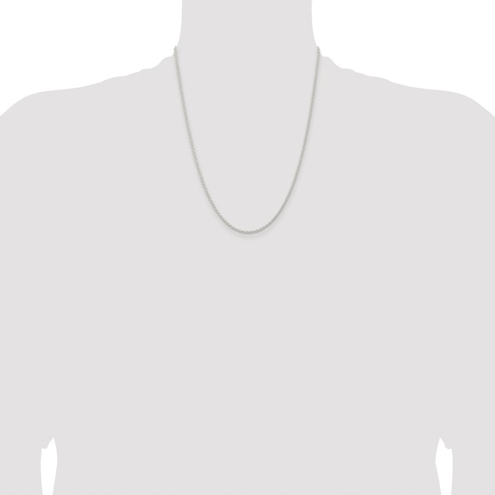 Buy Stylish 1.8mm Rhodium-Plated Solid Rope Chain in Sterling Silver