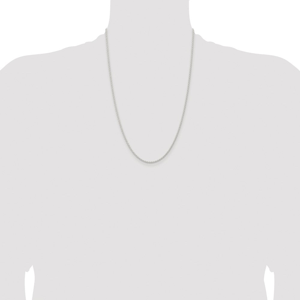 Buy Stylish 1.8mm Rhodium-Plated Solid Rope Chain in Sterling Silver