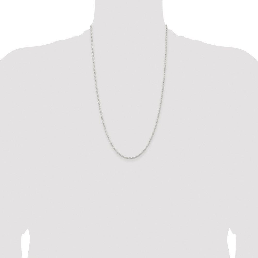 High-Quality Rhodium-Plated 1.8mm Sterling Silver Rope Chain - Stylish Value!