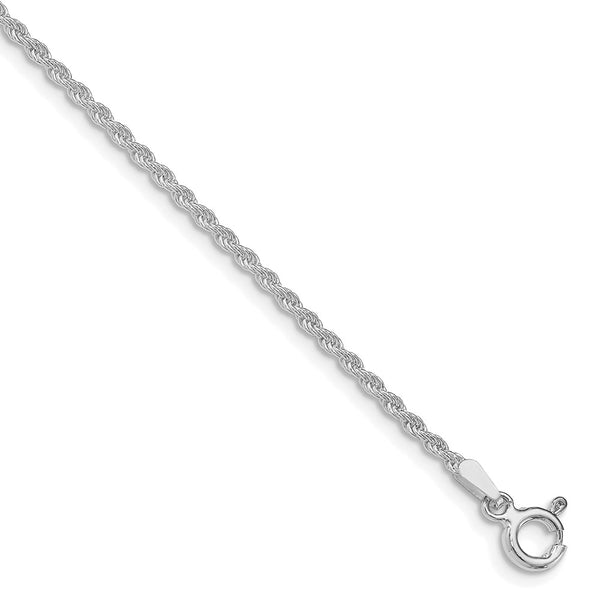 Rhodium-Plated 1.8mm Sterling Silver Rope Chain