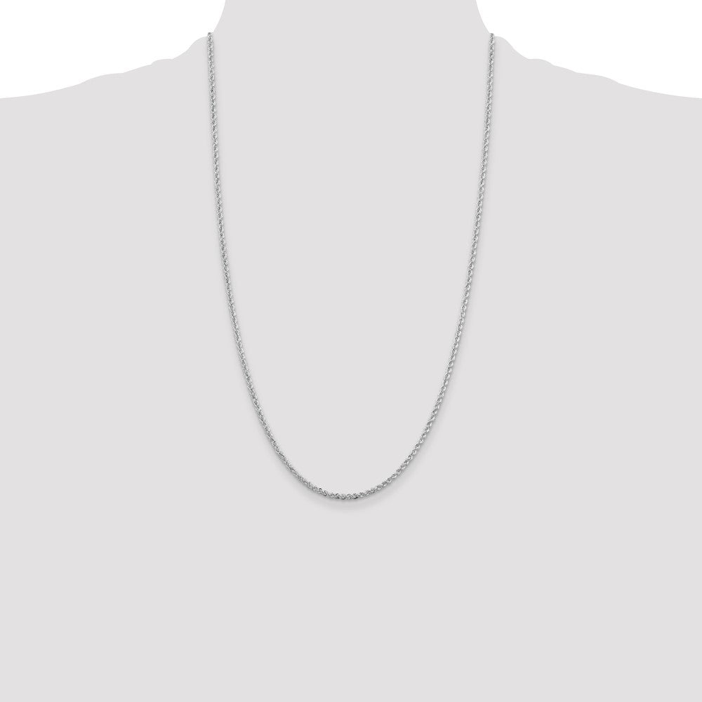 Buy Stylish 2.3mm Rhodium-Plated Solid Rope Chain in Quality Sterling Silver