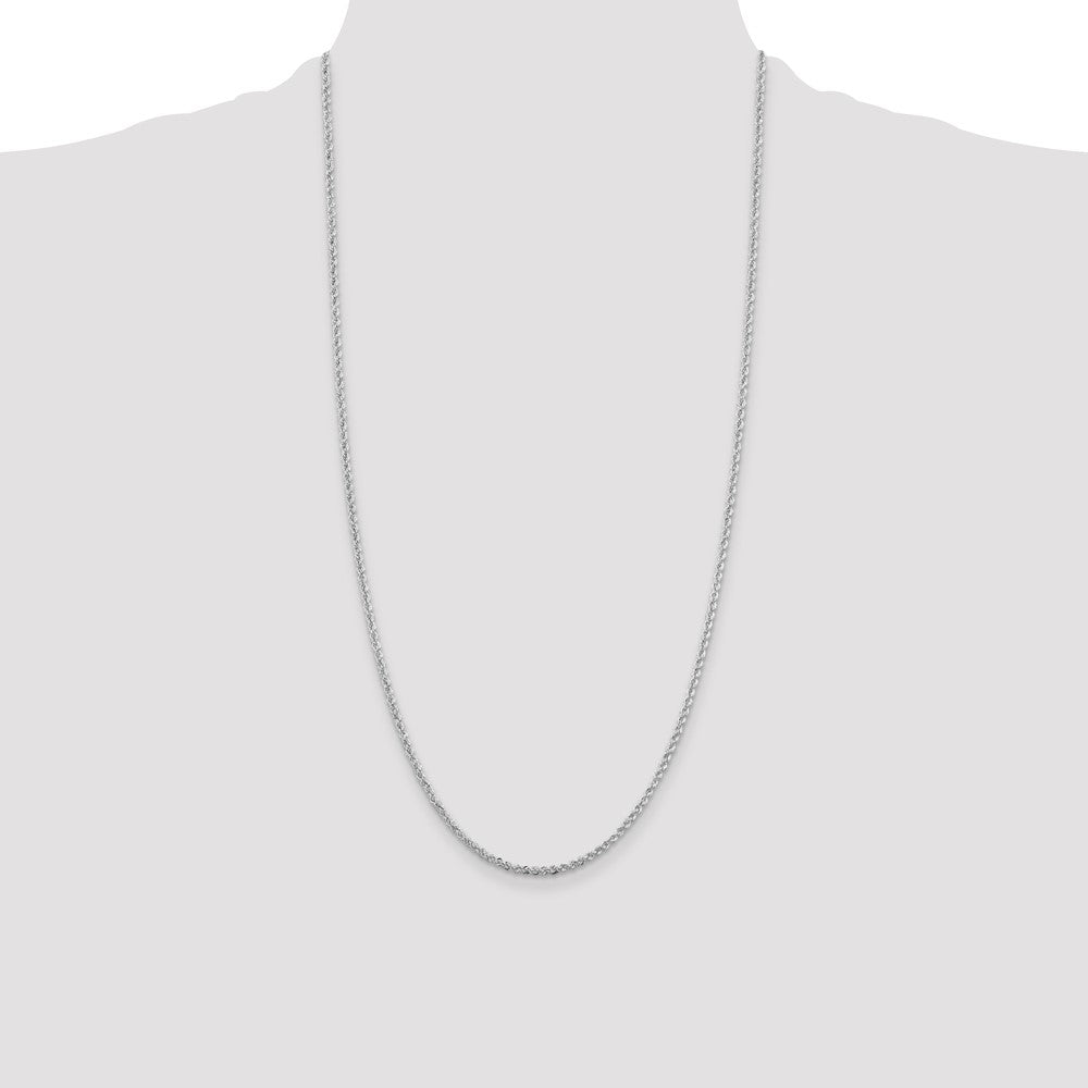 Buy Stylish Rhodium-Plated Solid Rope Chain: 2.3mm Sterling Silver Value