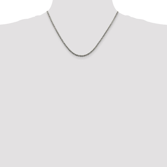 Buy Stylish 2.5mm Sterling Silver Rope Chain - High-Quality & Affordable!-4