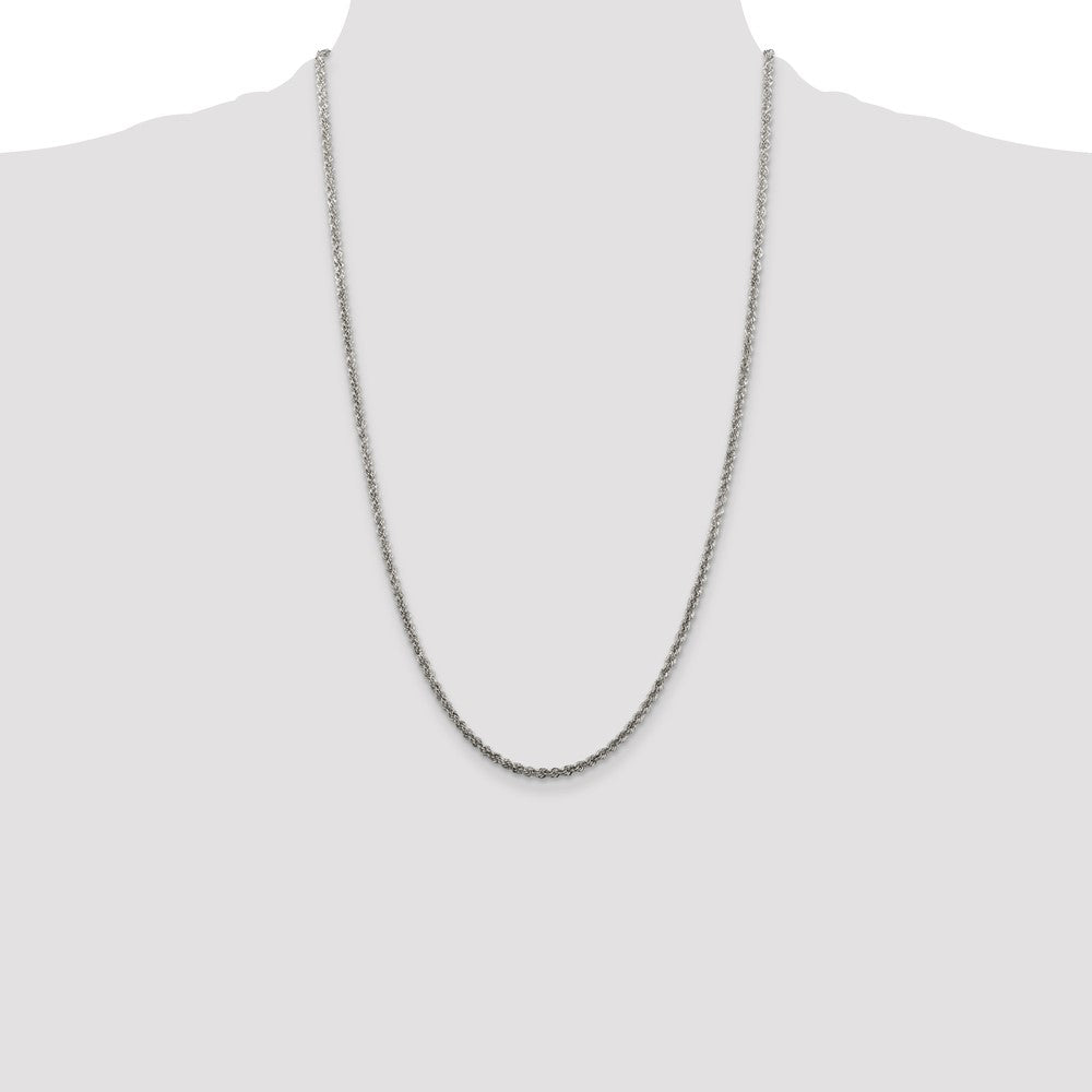 Designer 2.5mm Solid Sterling Silver Rope Chain - Affordable Luxury Jewelry