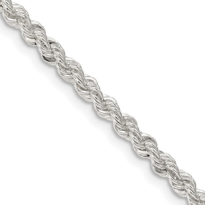 Buy Stylish 3mm Solid Sterling Silver Rope Chain - Affordable Luxury Jewelry-1