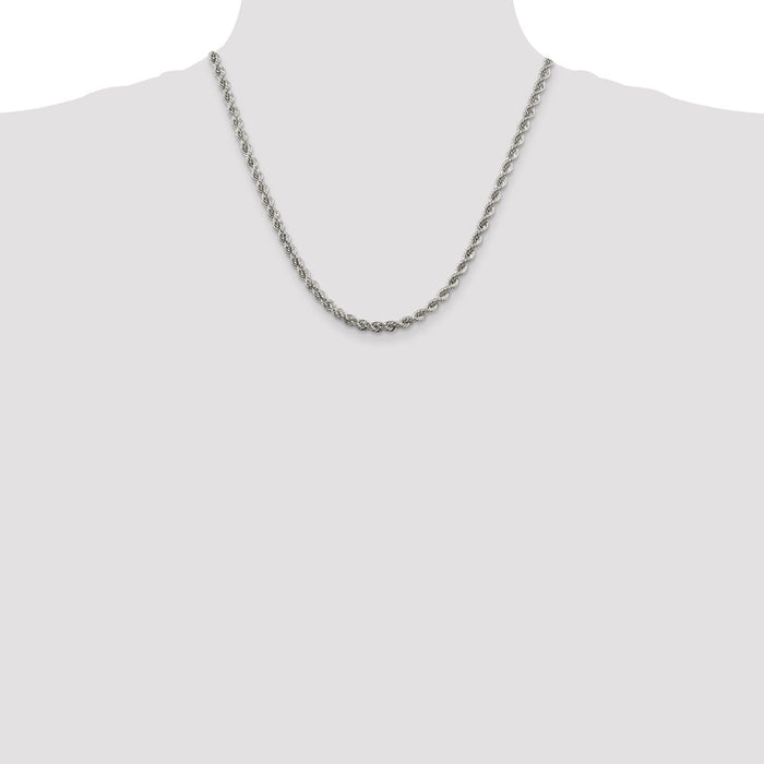 Buy Discounted 4.3mm Solid Sterling Silver Rope Chain - High-Quality Accessory-4