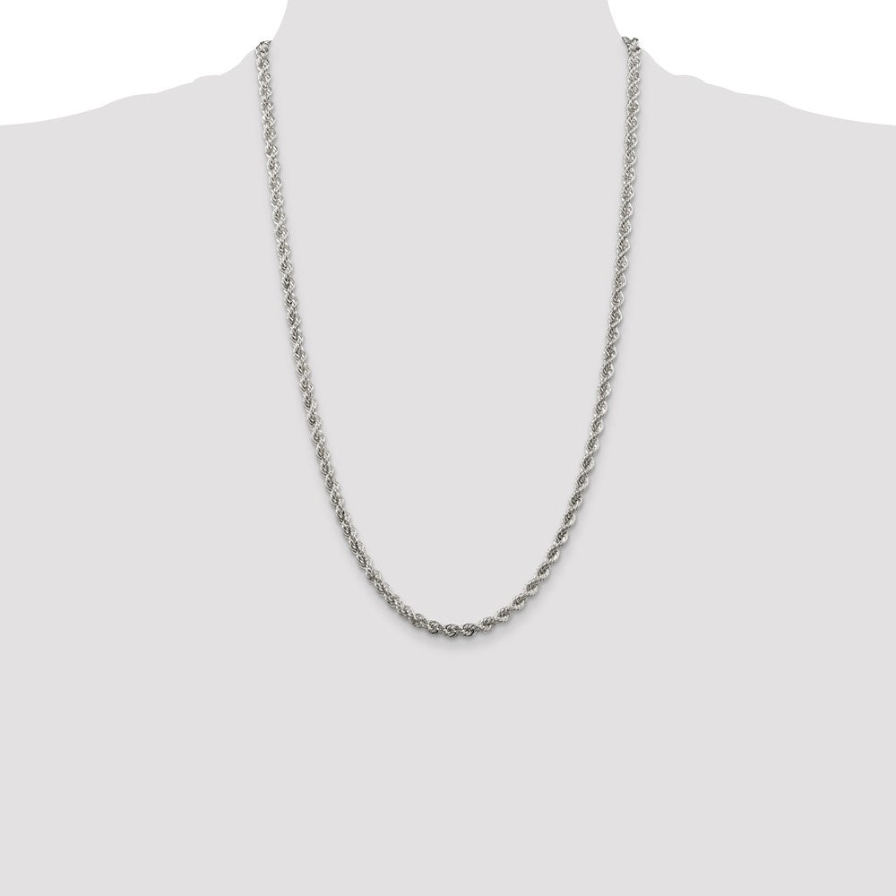 Exclusive Solid Sterling Silver 4.3mm Rope Chain - Stylish & Affordable