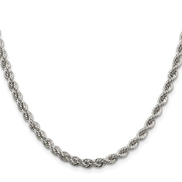 Rhodium-Plated Sterling Silver 4.3mm Rope Chain - Style GR1-1033779