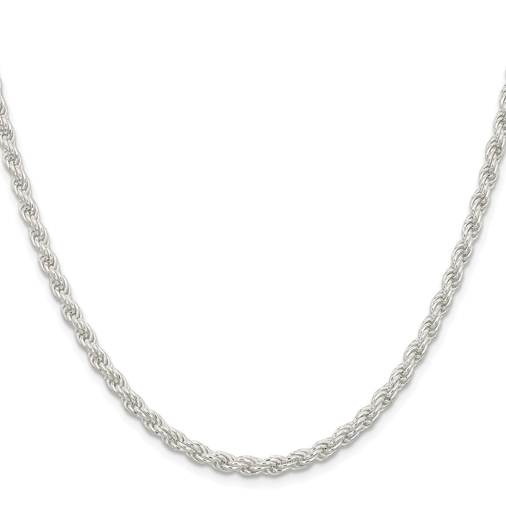 Buy Stylish Rhodium-Plated Sterling Silver 4.5mm Rope Chain - Affordable Luxury!