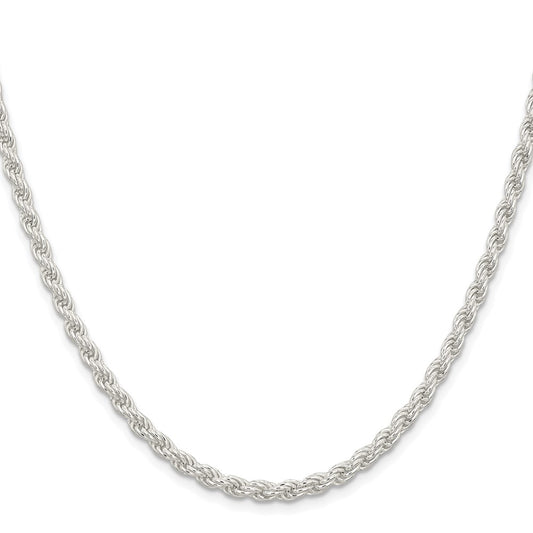 Exclusive Rhodium-Plated Sterling Silver 4.5mm Solid Rope Chain | Stylish Value
