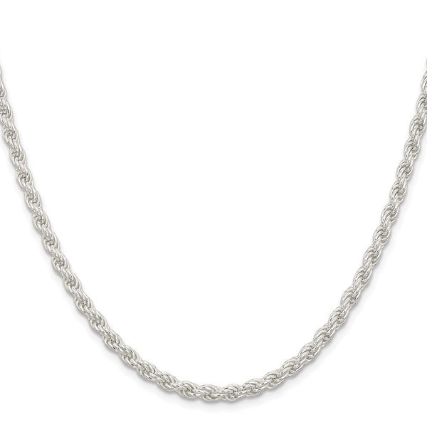Rhodium-Plated Sterling Silver 4.5mm Solid Rope Chain - Style GR1-1033921