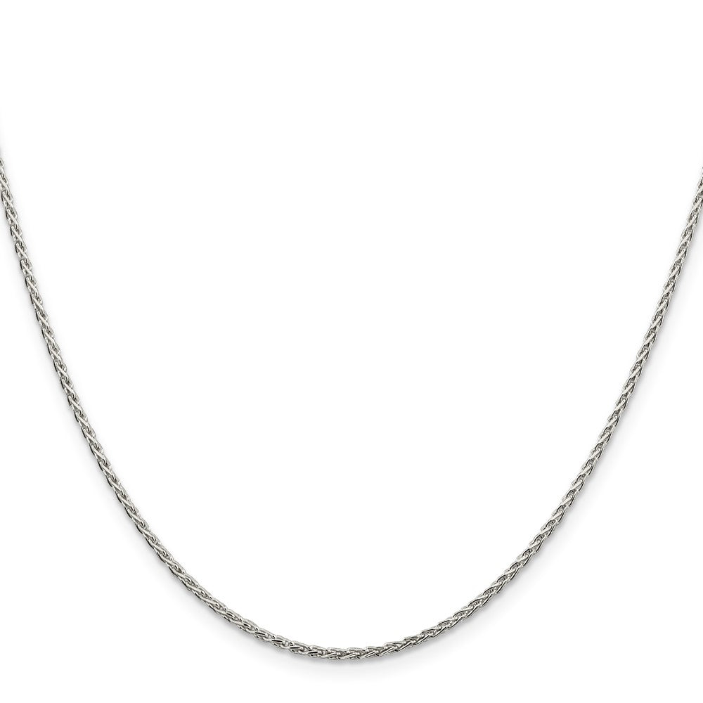 Buy Stylish 1.5mm Rhodium-Plated Diamond-Cut Spiga Chain in Sterling Silver