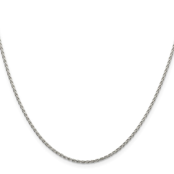 1.5mm Rhodium-Plated Diamond-Cut Spiga Chain in Sterling Silver