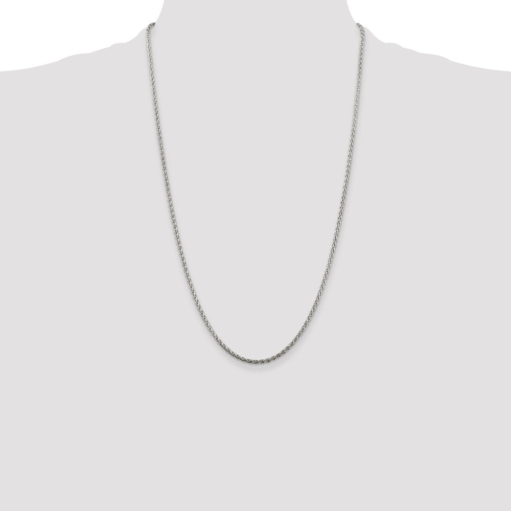 Buy Stylish 2mm Diamond-Cut Spiga Chain in Sterling Silver - Affordable Luxury!